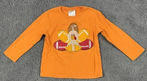 Camisa Boutique Niños Pavo Acción de Gracias Fútbol Apliques Otoño Naranja en Blanco 5T - Imagen 1 de 7