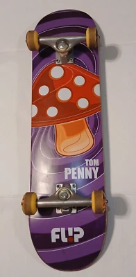 Tom Penny Flip Skateboard Deck Y2K USA 90s Skate Wear Mushroom Logo Purple - Image 1 of 4