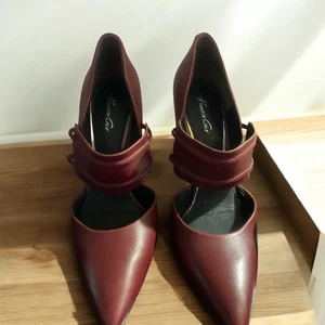 Kenneth Cole Wine Leather High Heels, Size 9.5 (Fits Like 8) - Stylish & Comfort - Picture 1 of 5