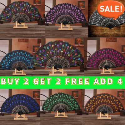 Chinese Hand held FAN Folding Spanish Style Flower Dance Party Wedding 2025 HOT/