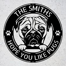 Personalized Pug Metal Wall Art Sign Custom Dog Gifts For Home Decoration Signs