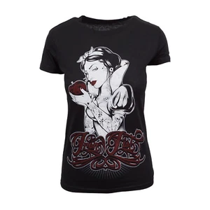 IRON FIST BLANCA NIEVES LADIES BLACK WITH WHITE TEE - Picture 1 of 2