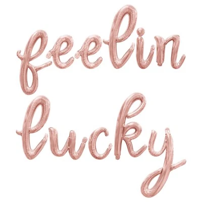 Banner balão carta cursiva FEELIN LUCKY - Decorações de festa de dia de São Patrício - Imagem 1 de 4