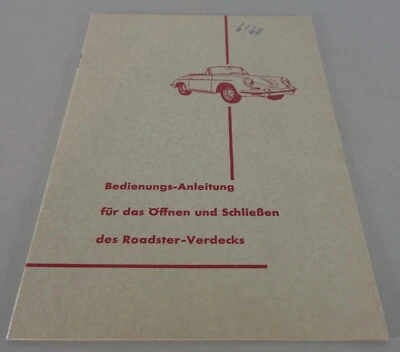 Additional Owners Manual/Manual Porsche 356 B Roadster from 06/1960 - Image 1 of 4