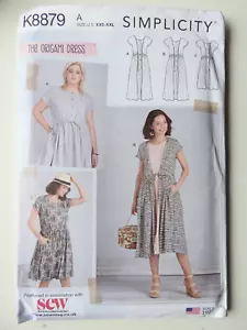 Simplicity K8879 sewing pattern Origami Dress Size XXS to XXL NEW UNCUT - Picture 1 of 2