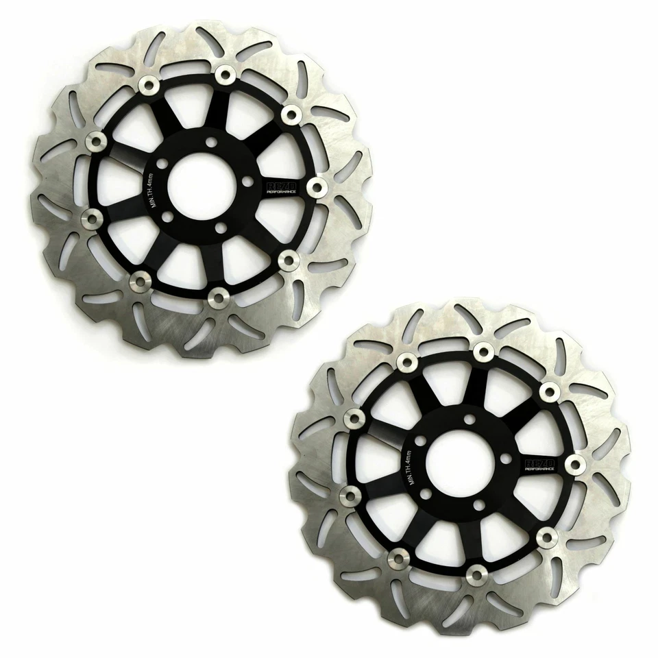 Par de discos de rotor de freno delantero ondulado de acero inoxidable para Kawasaki Z 750 S 05-07 Foto 1 de 4