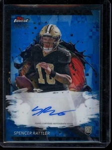 2024 Topps Finest Spencer Rattler Blue Auto RC /99 #RFA-SR - Picture 1 of 2