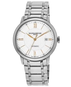New Baume & Mercier Classima Automatic Silver & Gold Dial Men's Watch 10374 - Picture 1 of 5
