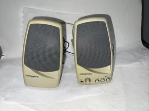 Vintage - CREATIVE Computer Speakers with all necessary wires. Tested Working - Picture 1 of 12
