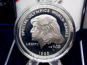 1995 "P" Special Olympics World Games PROOF Silver Dollar $1 Box & COA ECC&C Inc - Picture 1 of 4