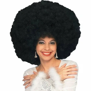 Super Afro Perücke schwarz Deluxe BIG Jumbo Oversize 70er Disco Party Haare eng Locken - Bild 1 von 10