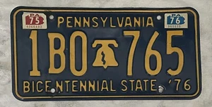Vintage Pennsylvania PA Bicentennial State '76 License Plate w/ 1975 & 1976 Tags - Picture 1 of 4