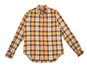 Gitman Vintage $265 Orange Broken Dobby Plaid Cotton Classic Button Down Shirt L - Picture 1 of 7