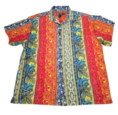 Camisa Hawaiana Vintage Ralph Lauren Chaps Para Hombres XL Cachemira Floral Aloha Abotonada Foto 1 de 4