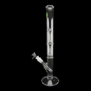 16'' Double Showerhead Perc Straight Tube Water Pipe - Picture 1 of 9
