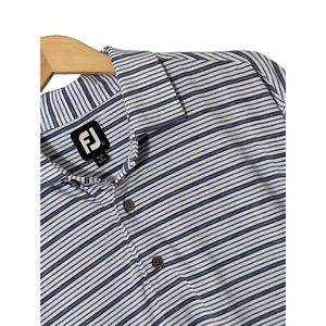 Camisa polo de golf FootJoy para hombre XL azul blanco secado rápido logotipo Providence GC - Imagen 1 de 10