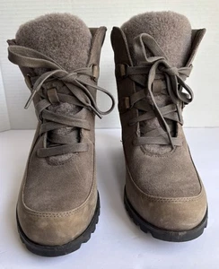 UGG Women’s Kristin Mole Suede Shearling Wedge Booties Taupe Size 9 S/N 1103830 - Picture 1 of 12
