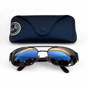 Gafas de sol Ray-Ban RB3141 marco marrón envolvente lentes 60-18 014/84 Italia con estuche - Imagen 1 de 11