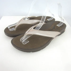 Nuovi sandali donna 9 N Abeo Alea beige metallizzati slide infradito solette ortopediche - Foto 1 di 13