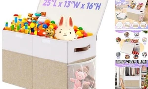 Large Toy Box, Collapsible Storage Bins with Lids, Toy Storage Organizer - Picture 1 of 8