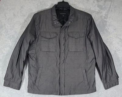 Banana Republic Chore Barn Coat Men's XL Cotton Gray Plaid Lined Thermal Jacket - Image 1 of 4