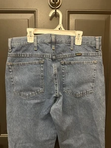 Vintage 90s Rustler Herren 35x32 Light Med Wash Straight Denim Jeans - Bild 1 von 10