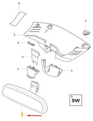 VOLVO XC60 MK2 Interior Rear View Mirror 32368565 NEW GENUINE - Image 1 of 2