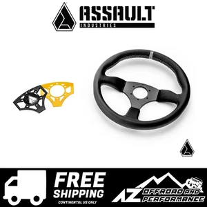 Assault Industries 350R Leather Steering Wheel - Universal (Yellow Cover Plate) - Picture 1 of 5
