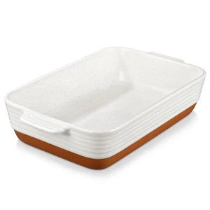 MALACASA Backform 4,8 Quart Keramik Kasserolle & Lasagne Pfanne, 9x13 Zoll Tief R... - Bild 1 von 8