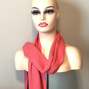 Sciarpa Harold's vintage seta a costine rettangolare 60x10" made in Italy sciarpe rosa - Foto 1 di 6