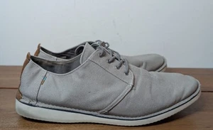 TOMS Shoes Mens 13 Gray Canvas Oxford Lace Up Round Toe Casual Work Lightweight - Picture 1 of 7