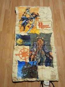 Pirates Of The Caribbean Sleeping Bag Captain Jack Sparrow Disney 26x54 Vintage - Picture 1 of 11