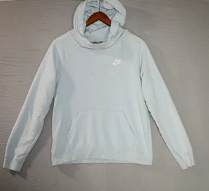 Nike Hoodie Damen XS Trichterkragen Sweatshirt Fleecepullover Babyblau - Bild 1 von 17