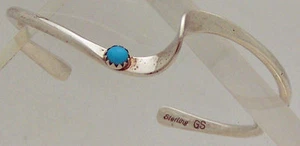 SCHÖNES MANSCHETTENARMBAND AUS NACHLASS TÜRKIS STERLINGSILBER von GLEN SANDOVAL - Bild 1 von 4