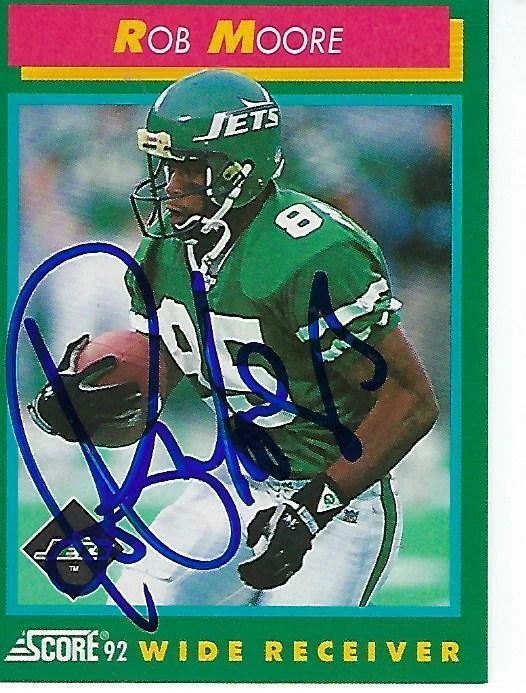 ROB MOORE SIGNED 1992 SCORE #295 - NEW YORK JETS - Image 1 of 1