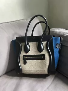 Genuine And Authentic Celine Beige Blue Mini Luggage Bag - Picture 1 of 8