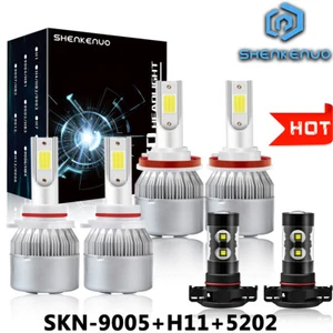 6000K LED Headlight Fog Light Bulbs Combo Kit For Suburban Tahoe 2007-2014 - Foto 1 di 11