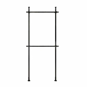 2-Tier Rod Closet Organizer Garment Rack Clothes Storage Hanger Shelf 2 Rails US - Picture 1 of 10