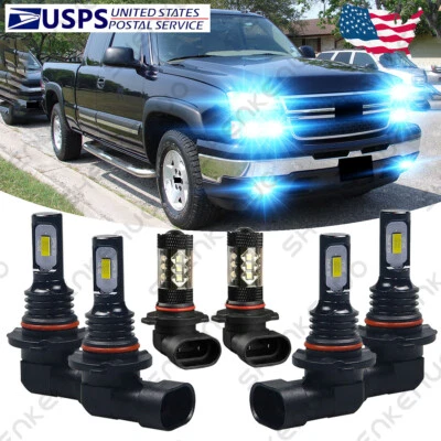 Faro LED + bombillas antiniebla HKL para Chevy Silverado 1500 2500 3500 2003-2006 Foto 1 de 4