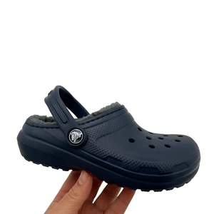 Crocs Little Boys Lined Clogs Size 12 Navy Blue Warm Cozy & Comfy Slip on Shoes - Picture 1 of 16