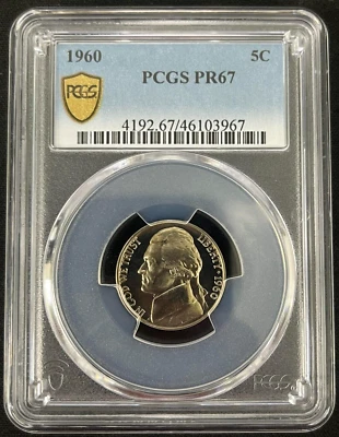 1960 Jefferson Nickel 5c Proof PCGS PR67 - Image 1 of 2