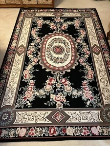 6'x9' Stunning French Aubusson chic floral hand knotted wool Needlepoint rug - Picture 1 of 5