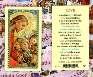 Love -St Paul to the Corinthians - Laminated Holy Card - Picture 1 of 3