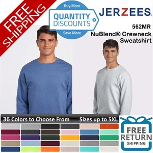 🔥 Jerzees Men Nublend Crewneck Sweatshirt Pre-shrunk Warm Up To 5XL 562mr - Picture 1 of 241