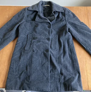 Abrigo chaqueta de lana EXPRESS para mujer talla 9/10 gris con botones negros - Imagen 1 de 11