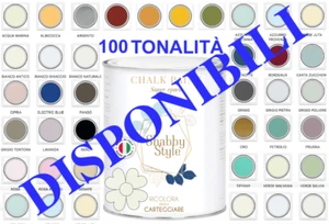 CHALK PAINT Pittura Shabby Chic Vintage Mobili Pareti Extra Opaca 120 VARIANTI - Imagen 1 de 100