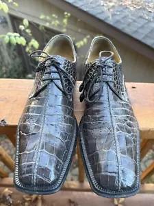 Avventura echter grauer Alligator/Krokodil eleganter Herrenschuh Größe 9,5 M - Bild 1 von 13