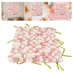 Silk Rose Flower Wall Backdrop Artificial Flower Wall Panel For Wedding Decor - Picture 1 of 14
