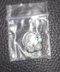 18 Gauge Opal Silber Daith Turm Hoop Ring Daith Septum Hoop - Bild 1 von 3