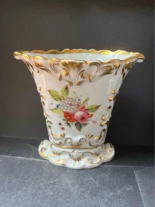 Antike alte Paris oder Vieux Paris Porzellan Vase in Fächerform - Bild 1 von 20